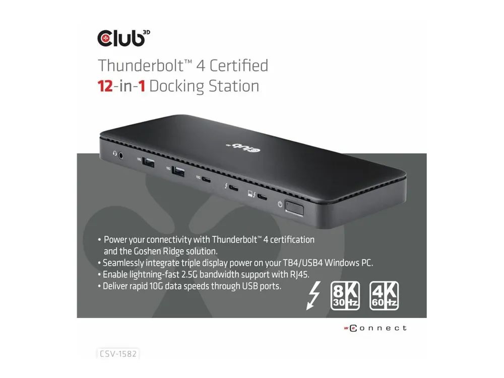 Club 3D 12-in-1 - Dockingstation - für Desktop, Laptop