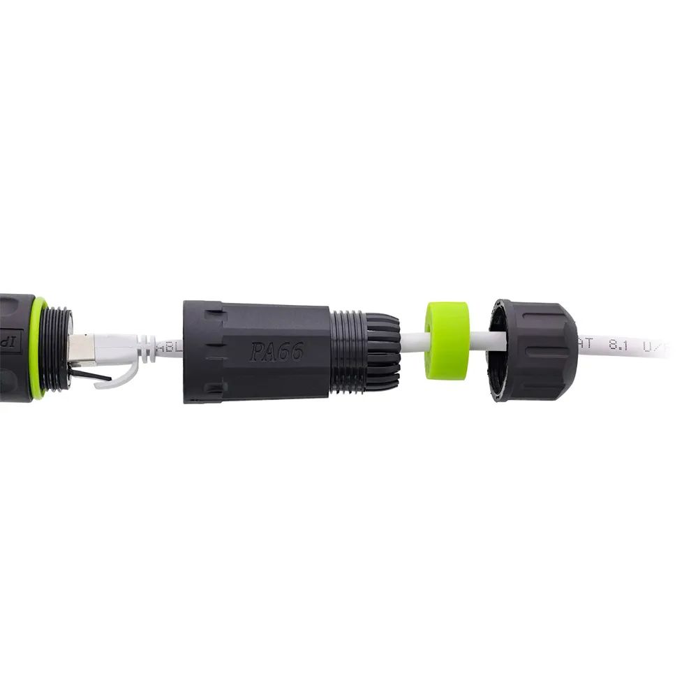 InLine Patchkabelkupplung - kurz - Cat.6A - IP68 - 2x RJ45 Buchse - geschirmt