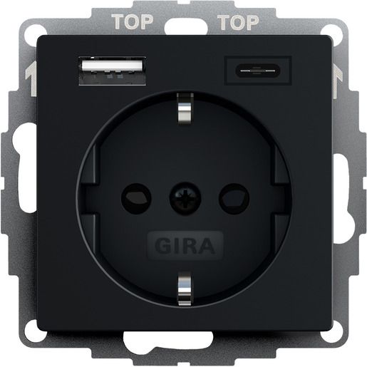 Gira SCHUKO-STECKD. 2F USB-A/C SWM / GIRA 2459005 USB-A+ USB-C 2459005