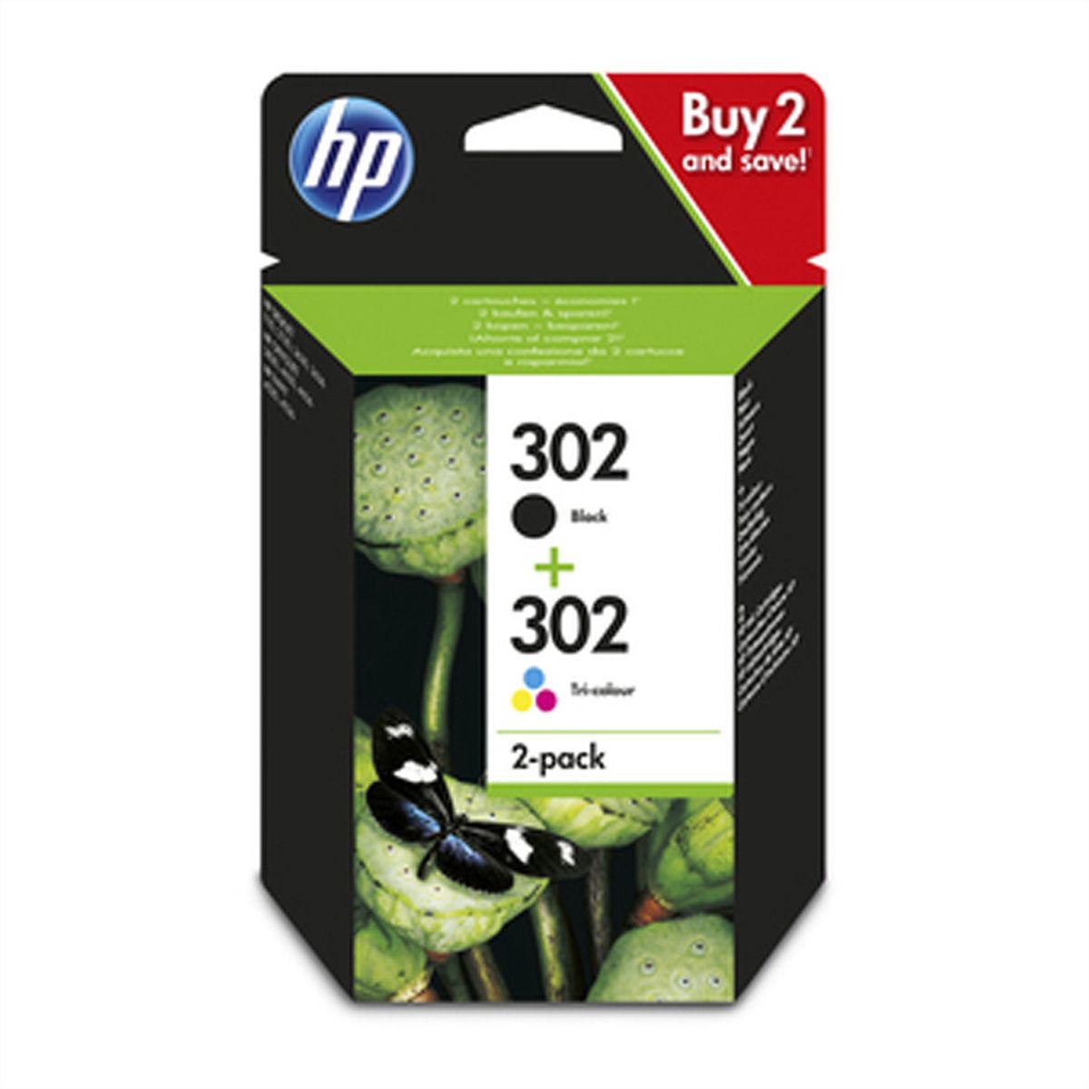 HP 302 - 2er-Pack - Schwarz, Farbe (Cyan, Magenta, Gelb)