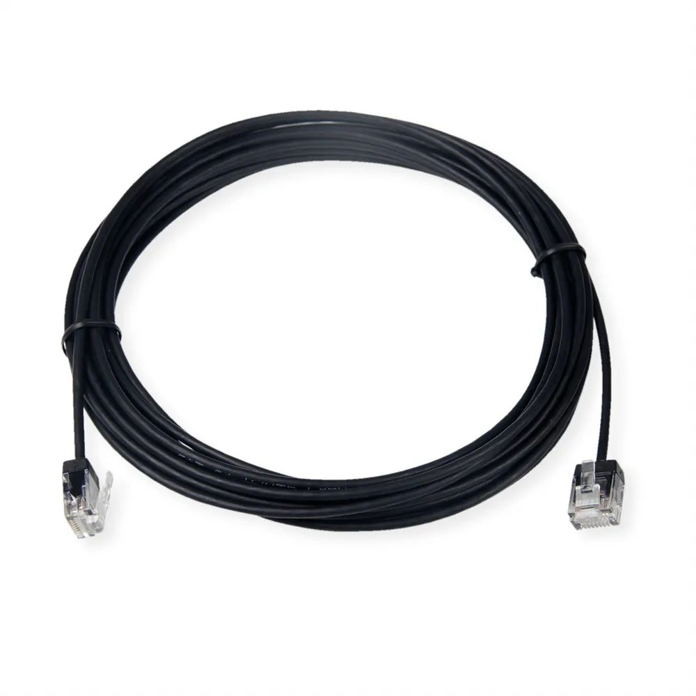 ROLINE UTP DataCenter Patchkabel Cat.6A (Class EA), LSOH, slim, extra kurzer Stecker, schwarz, 5 m