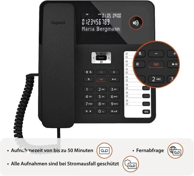 Gigaset FESTNETZTELEFON DISPLAY FREISP / GIGASE GIGASET DESK 800 SW S30350-H225-C101