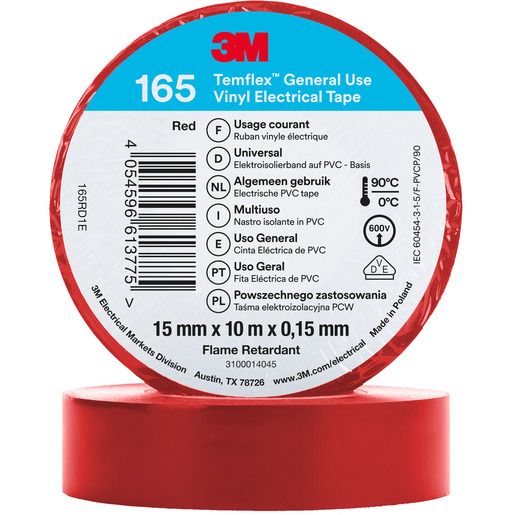 3M PVC-ISOLIERBAND 15MM X 10M RT / TEMFLEX 165 7100184730