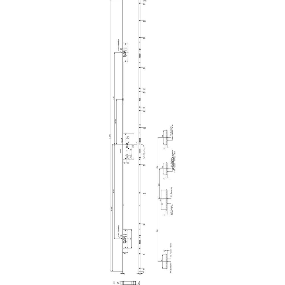 KFV MFV-Schloss BS 2300 ÖNORM, DM 35, Stulp 16 mm eckig, silber verzinkt