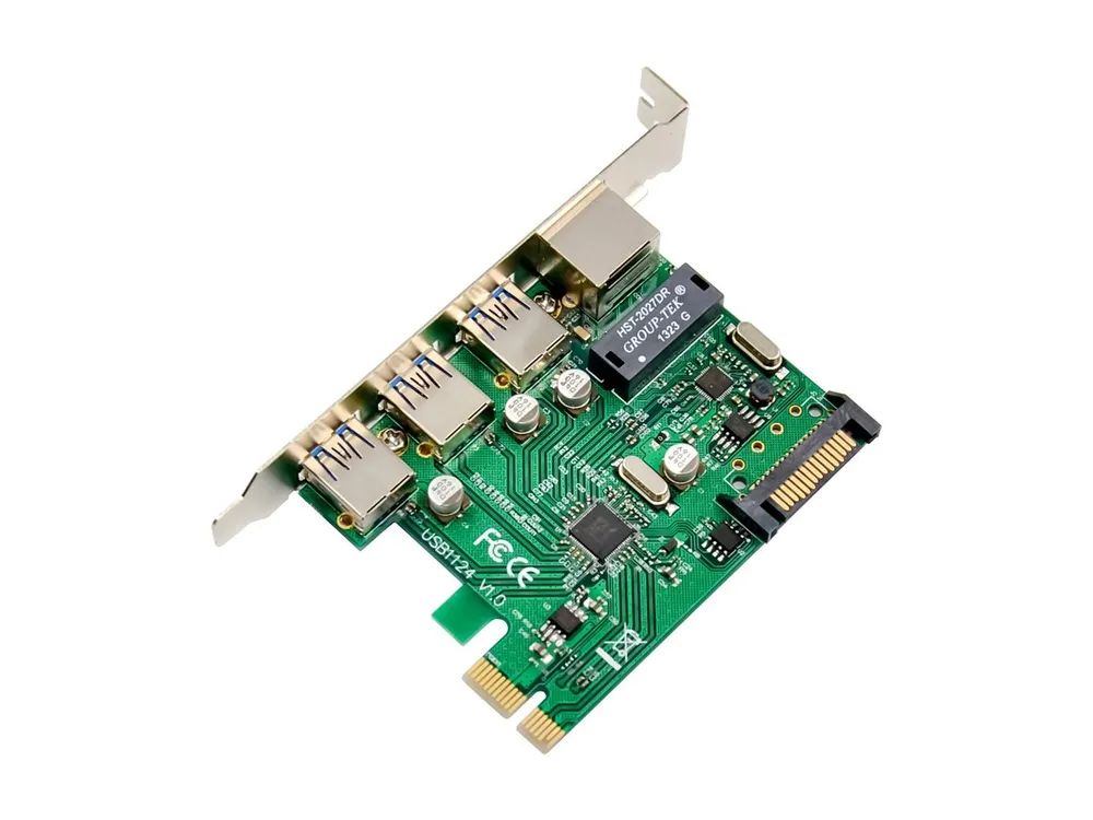 InLine Combokarte Gigabit Netzwerk und USB 3.2 Gen.1 - 1x RJ45 - 3x USB-A