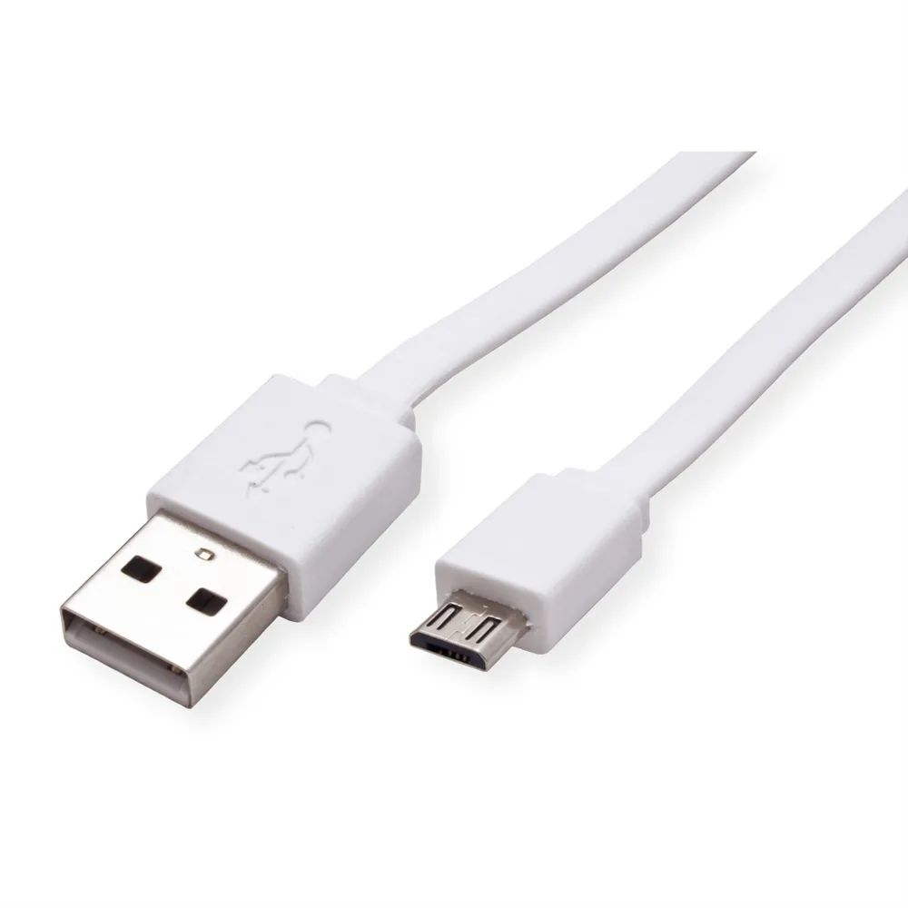 ROLINE USB 2.0 Kabel, USB A ST - Micro USB B ST, weiß, 1 m