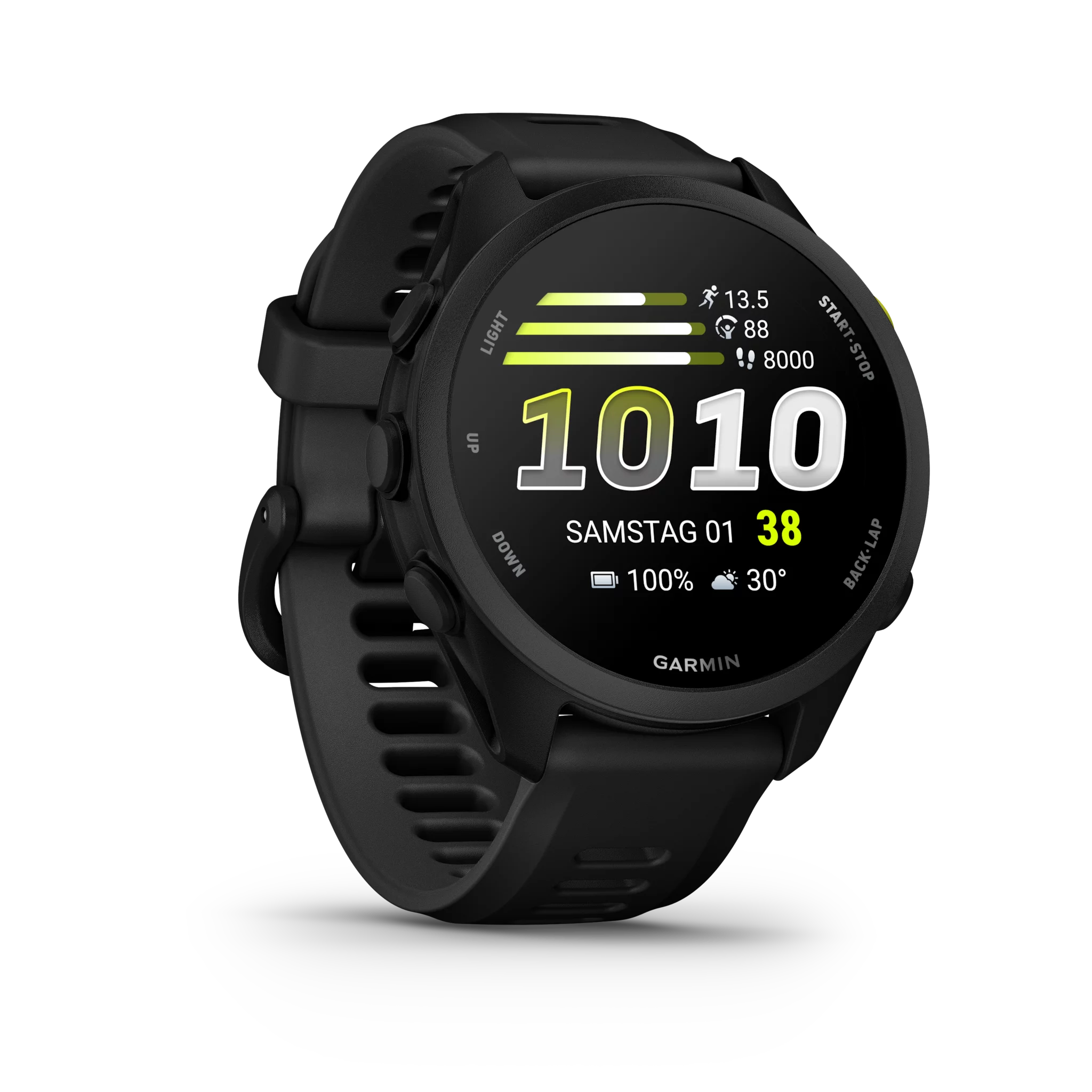 Garmin Forerunner 70 Schwarz mit Schnellwechsel-Silikon-Armband