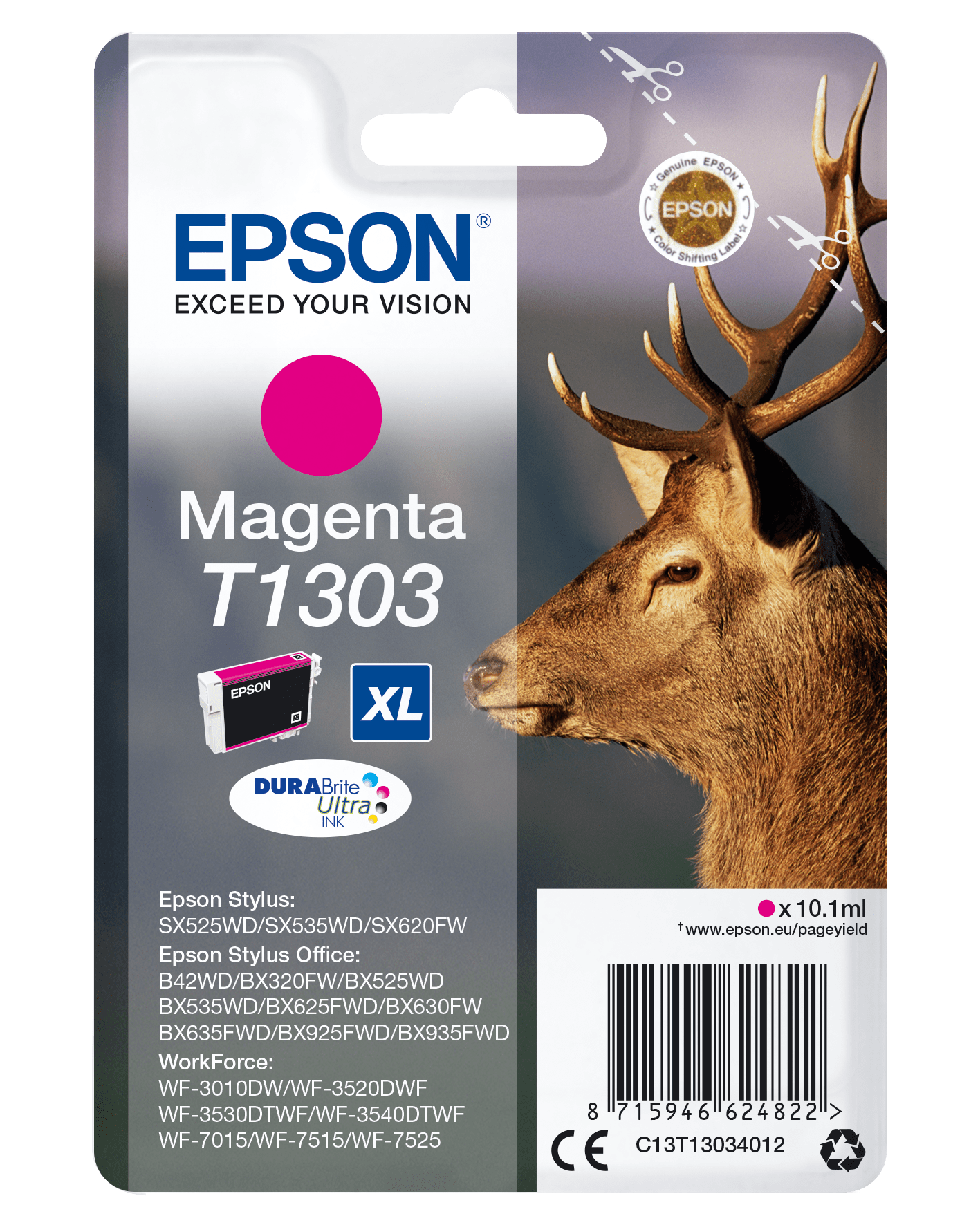 Epson T1303 Tinte Hirsch Single, Standard, magenta