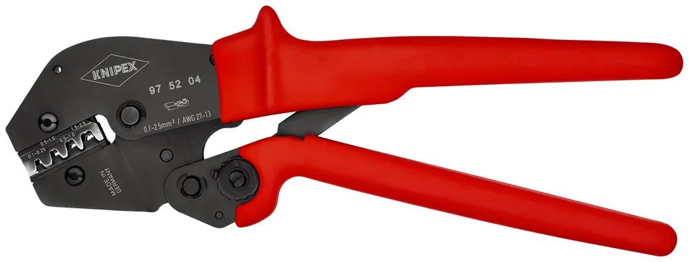 KNIPEX Crimpzange auch für Zweihandbedienung mit rutschhemmenden Kunststoff-Hüllen brüniert 250 mm