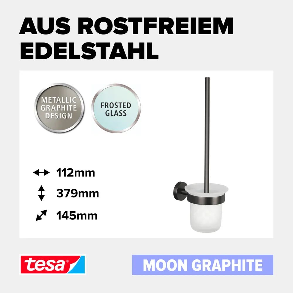 tesa® MOON WC-Bürstengarnitur - Graphite