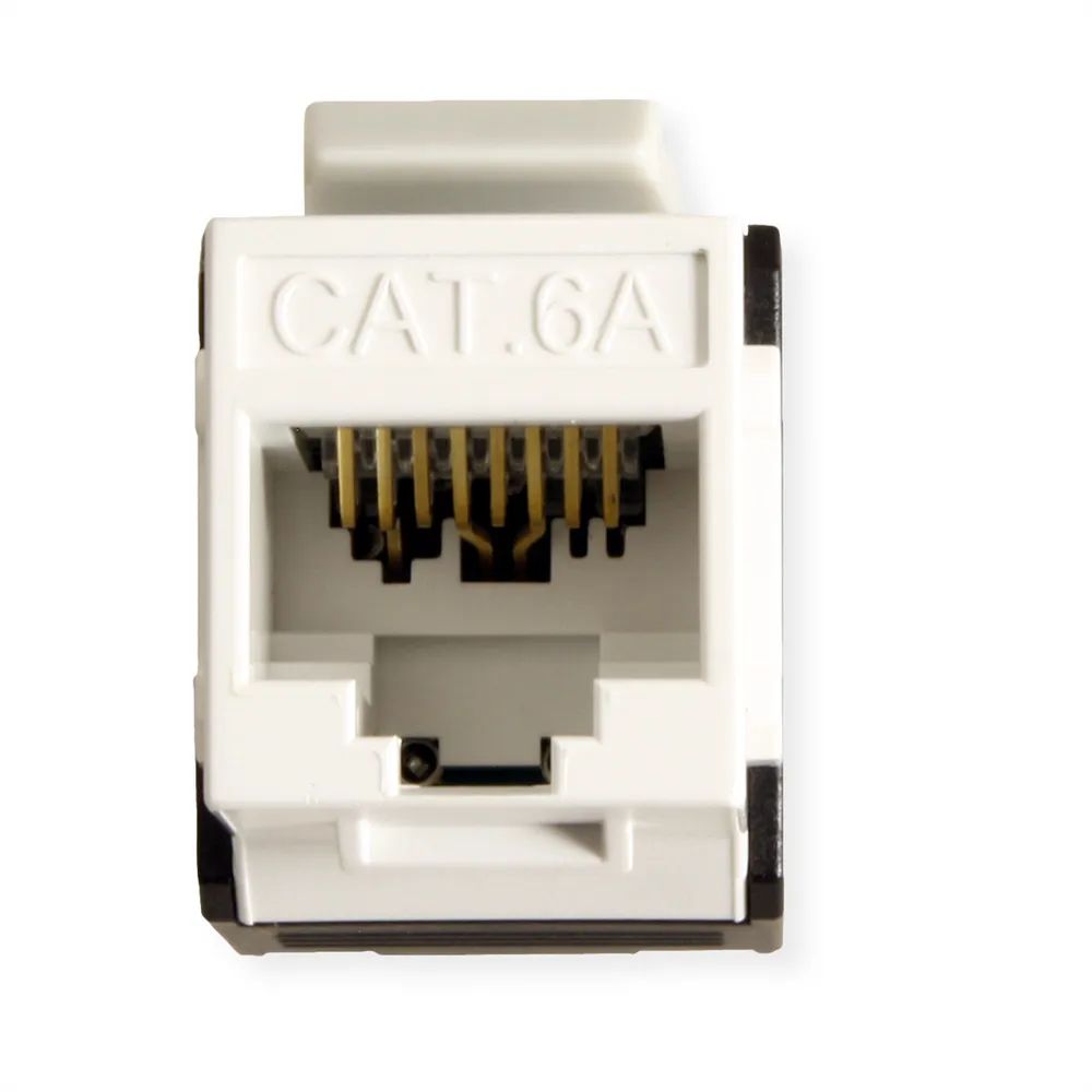 ROLINE Cat.6A (Class EA) Keystone, ungeschirmt, werkzeuglos, weiss