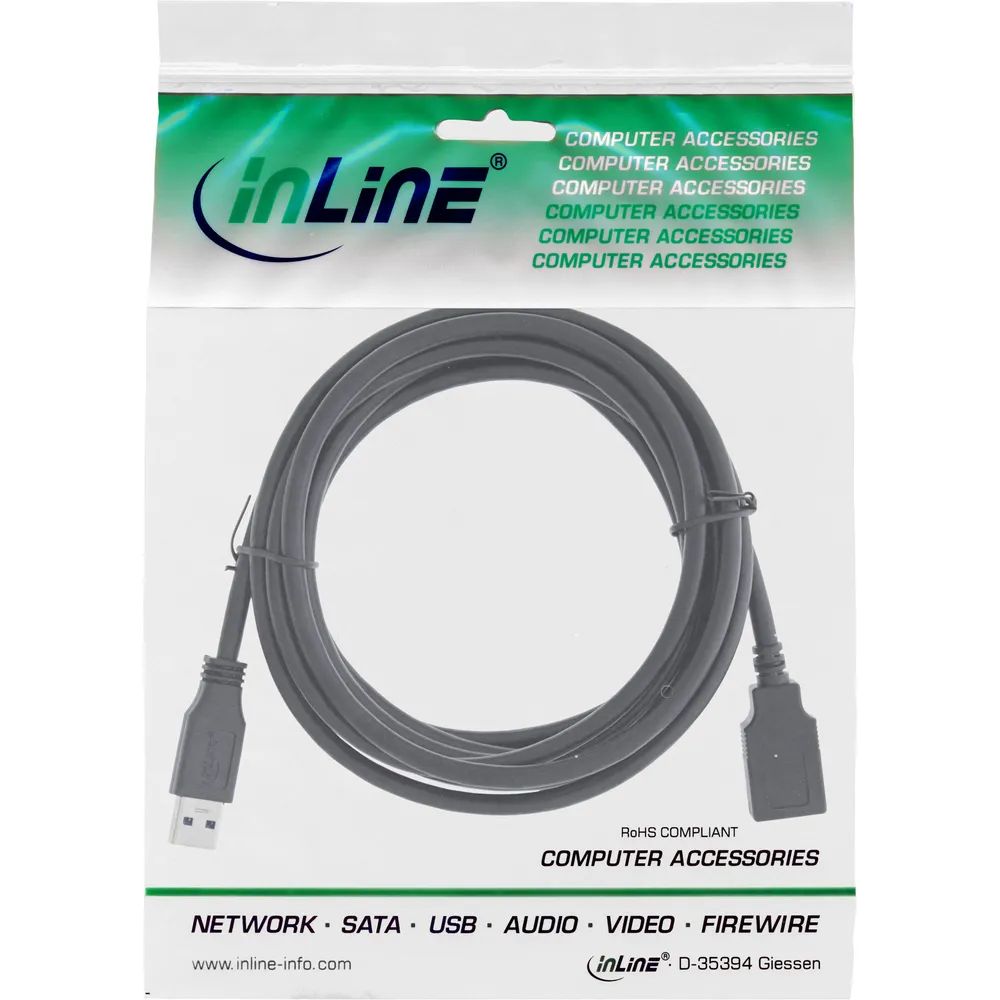 InLine USB 3.2 Gen.1 Kabel - USB-A Stecker / Buchse - 1m