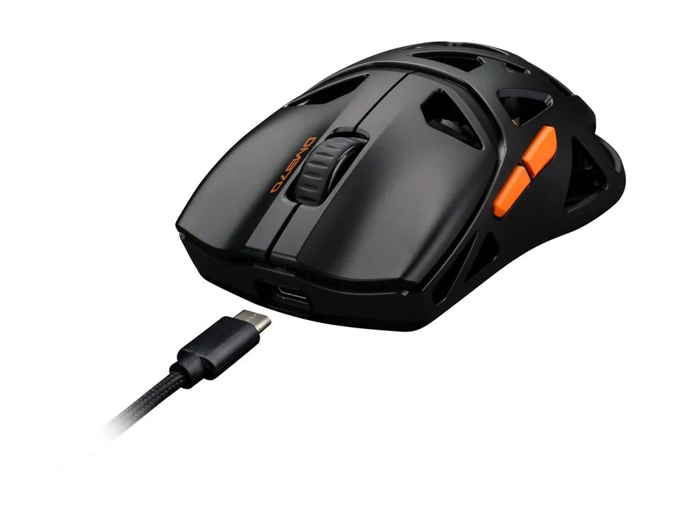 Deltaco GAMING DM370 - Maus - ultra-leicht - optisch - kabellos, kabelgebunden - 2.4 GHz, USB-C, Bluetooth 5.4 - kabelloser Empfänger (USB)