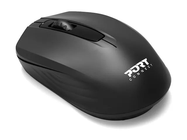 PORT Designs PORT Connect - Maus - rechts- und linkshändig - optisch - 3 Tasten - kabellos - 2.4 GHz - kabelloser Empfänger (USB)