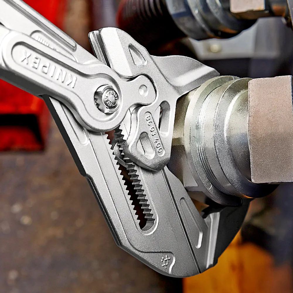 KNIPEX Zangenschlüssel XL Zange und Schraubenschlüssel in einem Werkzeug mit Kunststoff überzogen verchromt 400 mm