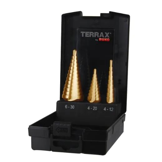 TERRAX by RUKO Stufenbohrer HSS-Satz TiN, gerade Nut