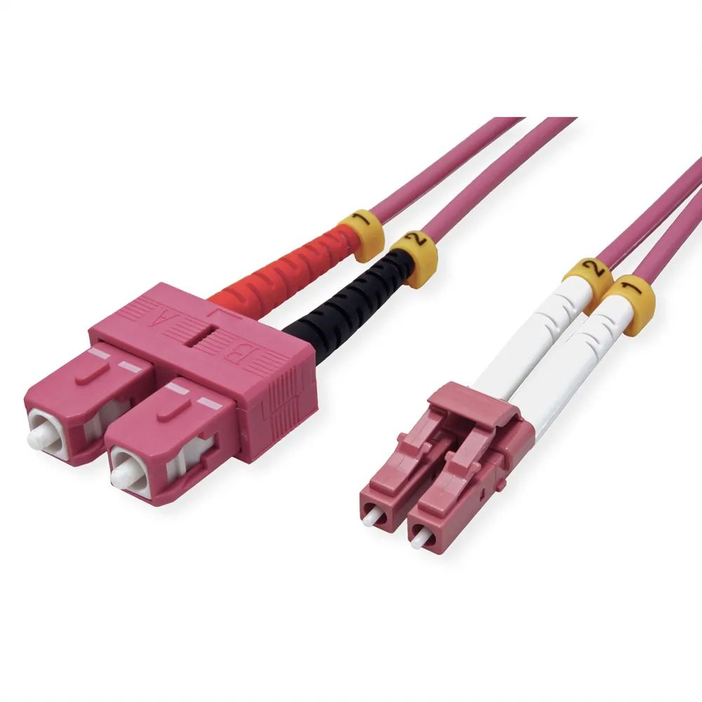 VALUE LWL-Kabel 50/125µm OM4, LC/SC, violett, 10 m