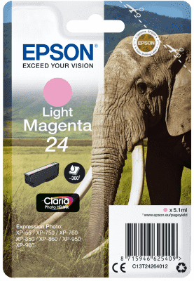 Epson 24 Tinte Elefant Single, Standard, hell mag.