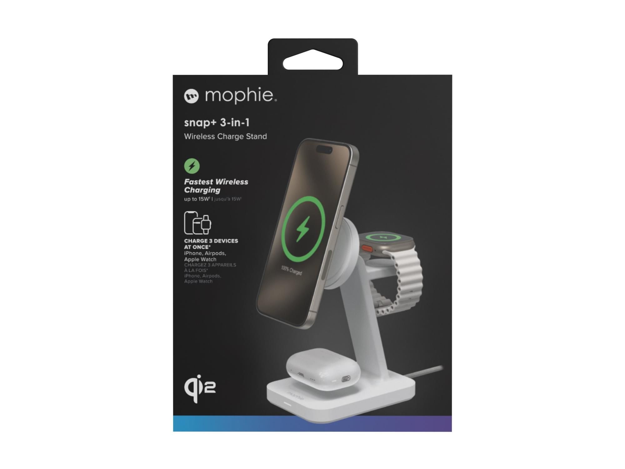 mophie snap+ 3-in-1 - Kabelloses Ladegerät - 15 Watt