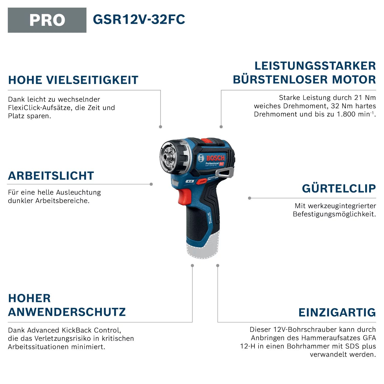 Bosch GSR 12V-32 FC Akku-Bohrschrauber