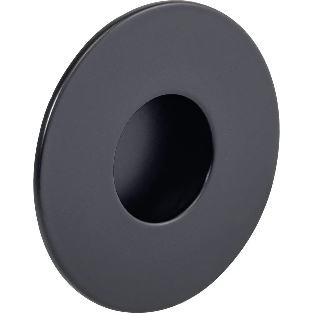 Estamp Muschelgriff Geometric rund ø 70 mm, ZN schwarz matt lackiert