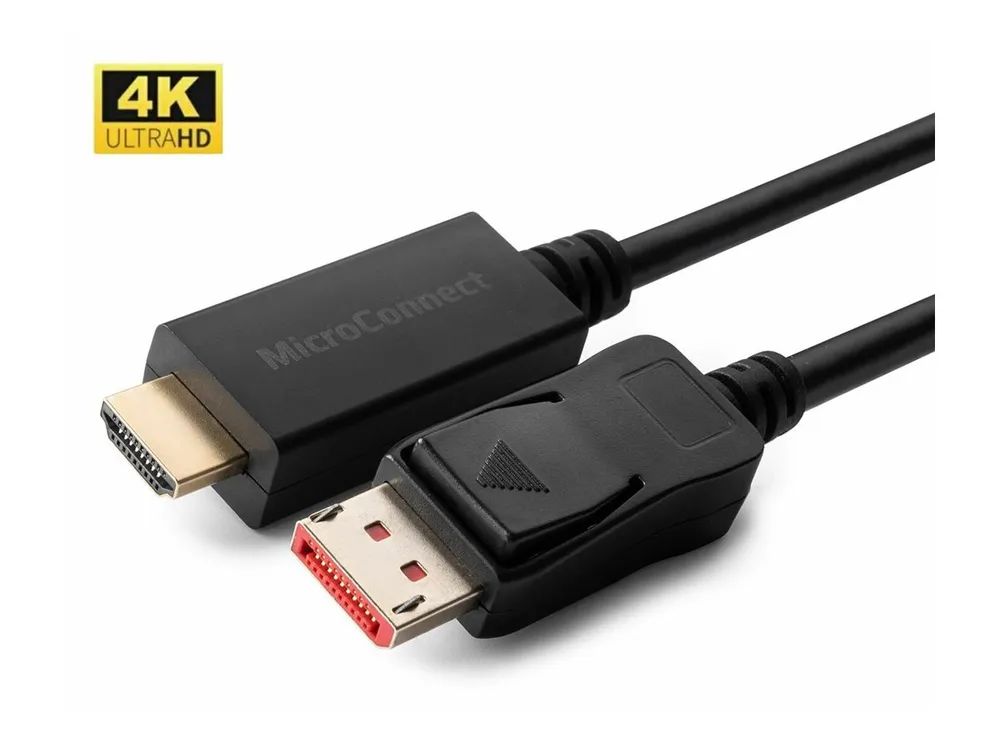MicroConnect Videoadapter - DisplayPort männlich eingerastet zu HDMI männlich - 50 cm - Schwarz - unterstützt 4K 60 Hz (4096 x 2160)