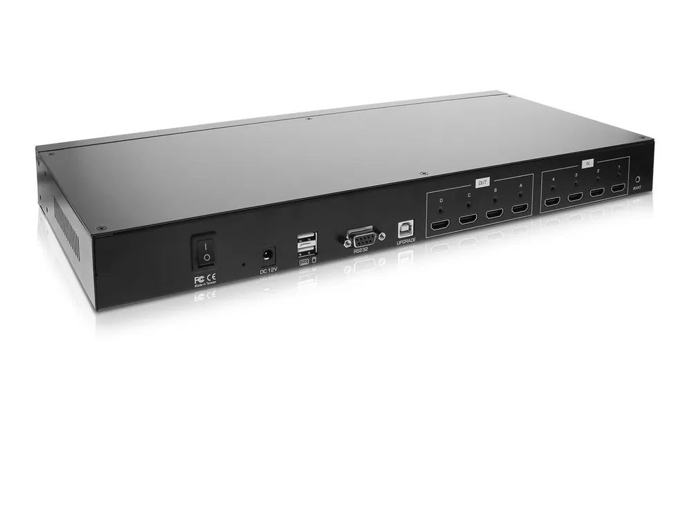 InLine HDMI 4x4 Multi View Matrix / Videowand Switch - 4 Eingänge auf 4 Ausgänge