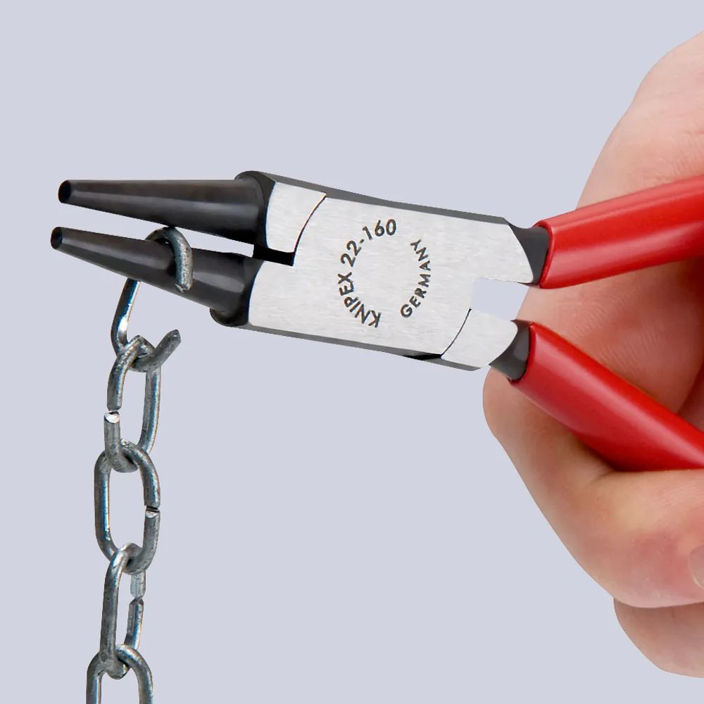 KNIPEX Rundzange mit Kunststoff überzogen schwarz atramentiert 140 mm