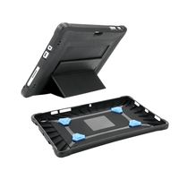 Mobilis PROTECH - Hintere Abdeckung für Tablet - mit Ständer & Handschlaufe, verstärkt - Schwarz - für Apple 10.2-inch iPad Wi-Fi, Wi-Fi + Cellular (7. Generation, 8. Generation, 9. Generation)