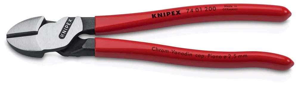 KNIPEX Kraft-Seitenschneider mit Kunststoff überzogen schwarz atramentiert 200 mm