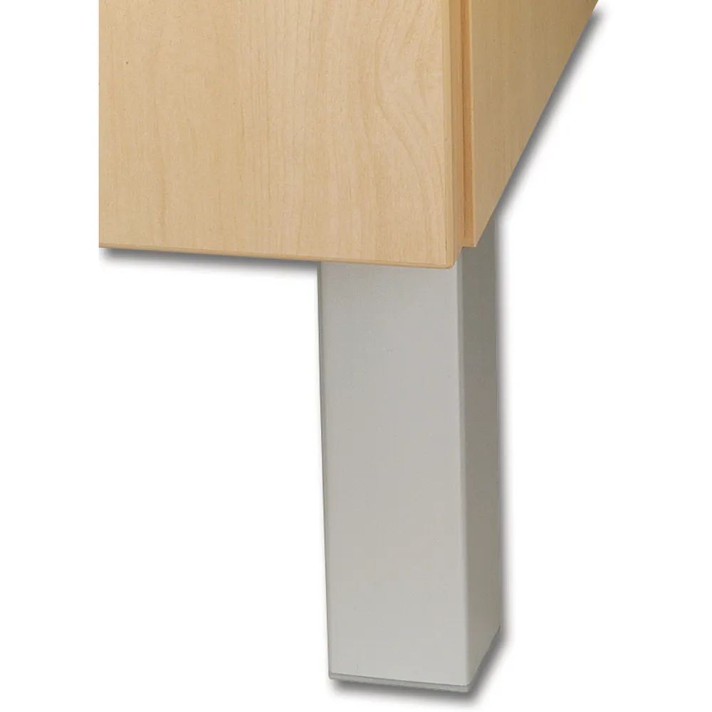 Henke Paul GmbH & Co.KG Möbelbeschlagfabrik Dekorfuß Square 45x45 mm, Länge 150 mm, Kunststoff silberfarbig