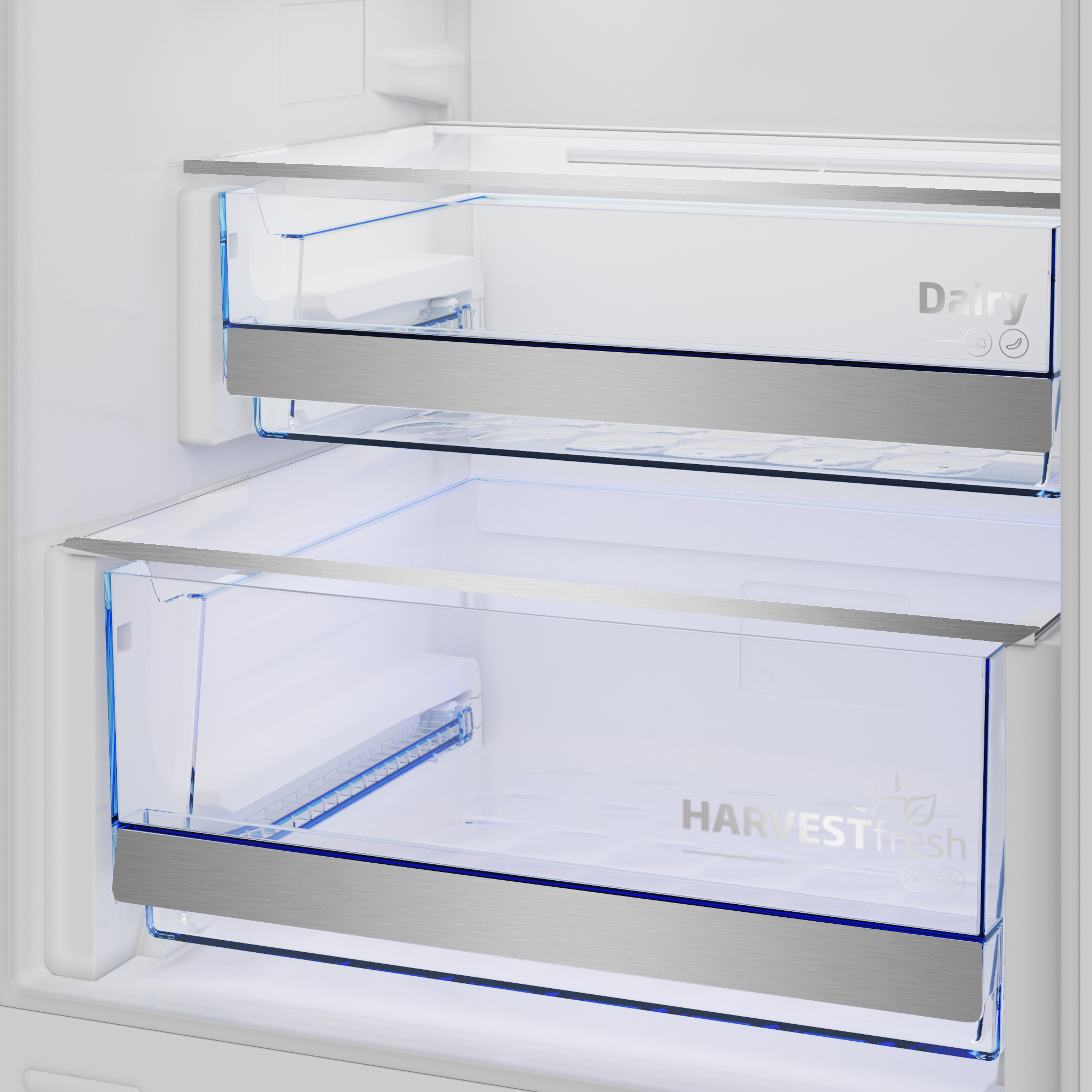 Beko B7BCNA326HS Einbau Kühl-/Gefrierkombi, Nutzinhalt:300 L, mit Schlepptürtechnik