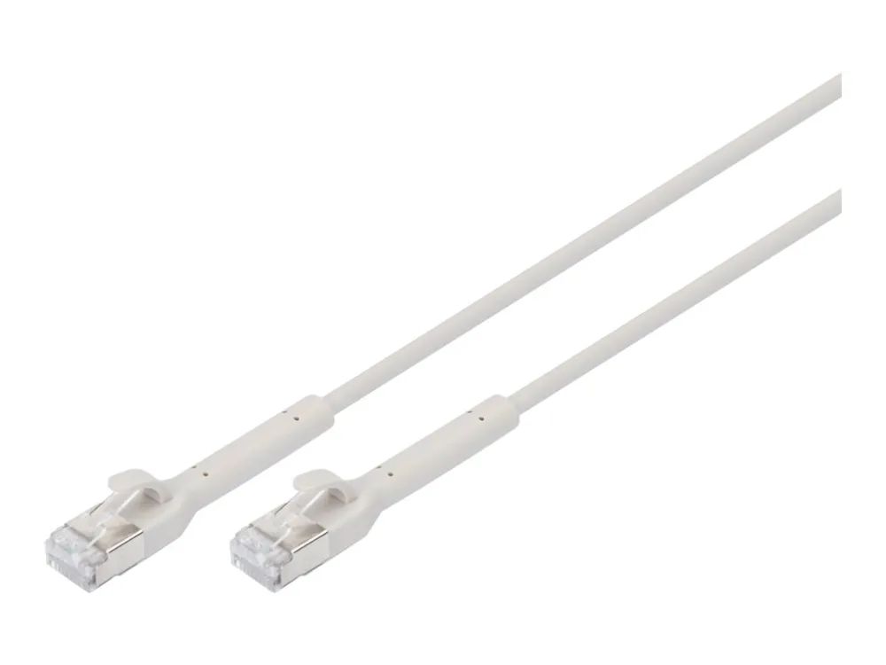 DIGITUS CAT 6A F-FTP abwinkelbares Patchkabel, Kupfer, 1 m, grau, 10 Stück