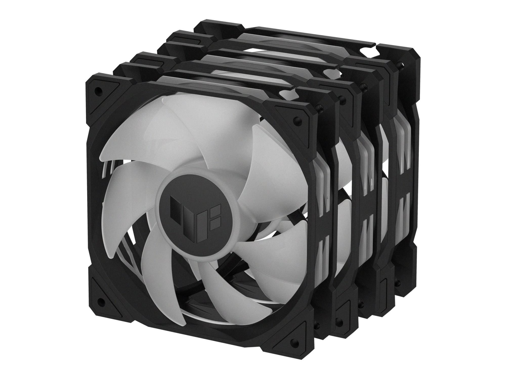 ASUS TUF Gaming TR120 ARGB - Gehäuselüfter-Kit - Reverse-Lüfterblätter - 120 mm - Schwarz (Packung mit 3)