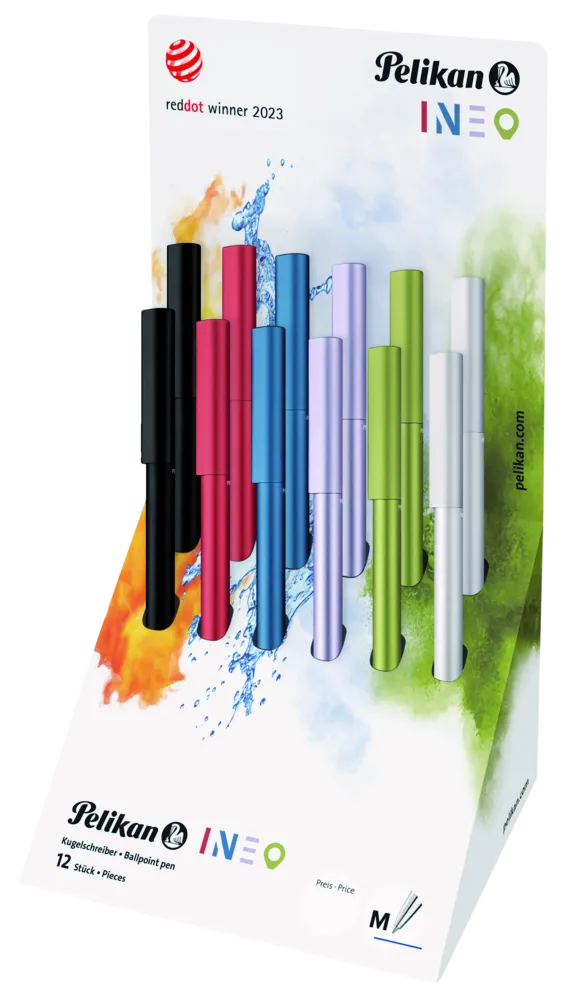 Pelikan Kugelschreiber Ineo® Elements K6D/12, 6 Farben sortiert im Keildisplay