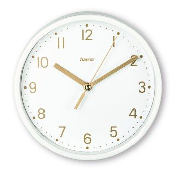 Hama Tischuhr "Madeira", Ø 16 cm, ohne Ticken, Weiß