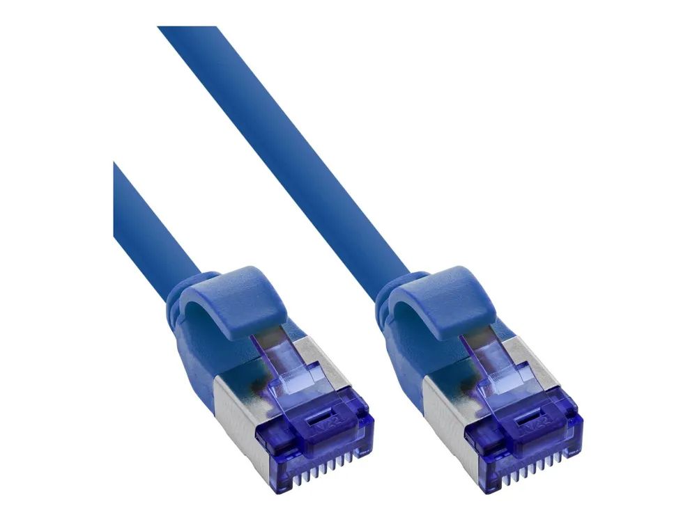 InLine Patchkabel Slim - Cat.6A - S/FTP - TPE (LSZH) flexibel - PoE - blau - 1,5m