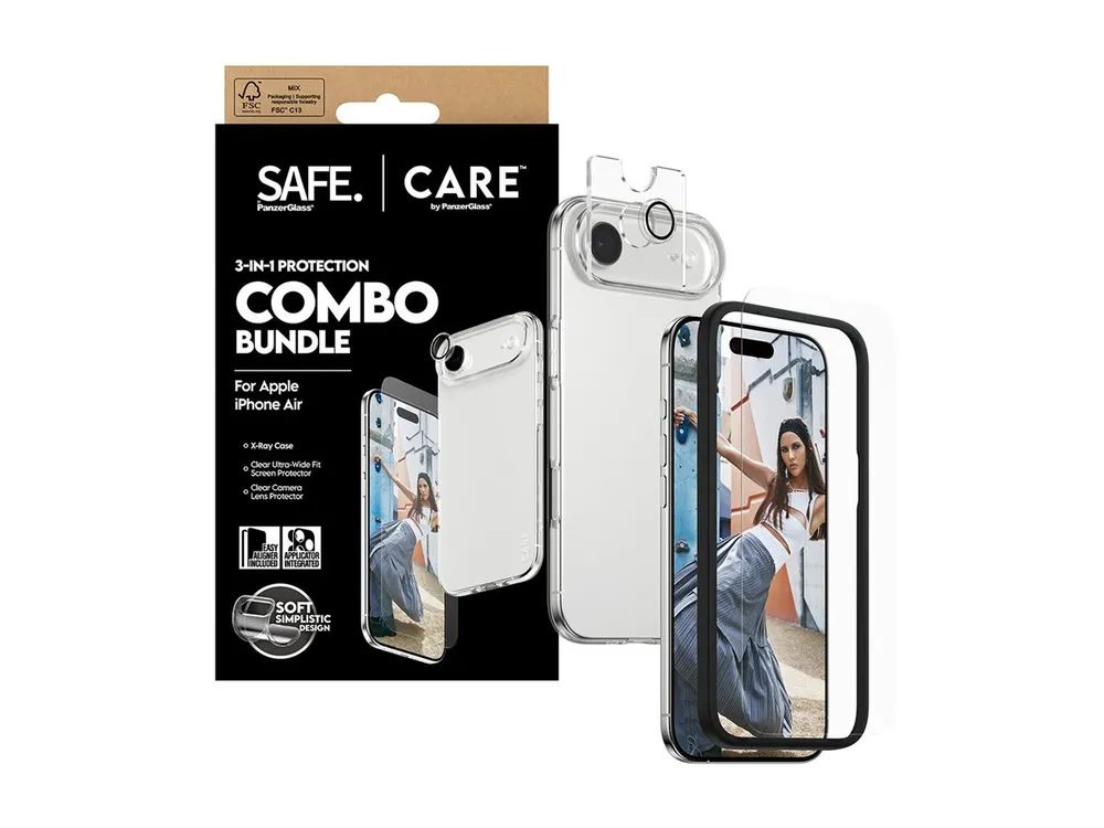 PanzerGlass SAFE. CARE 3-in-1 Fashionable Combo Bundle iPhone 17 Air
