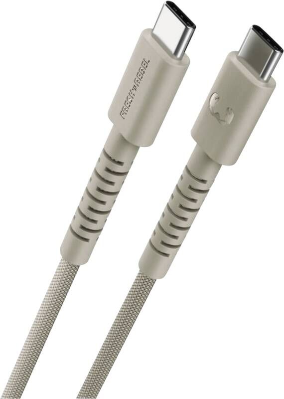 Fresh 'n Rebel USB-C zu USB-C silikon geflochtenes Kabel "FlexWave" 2m, 100W Silky Sand