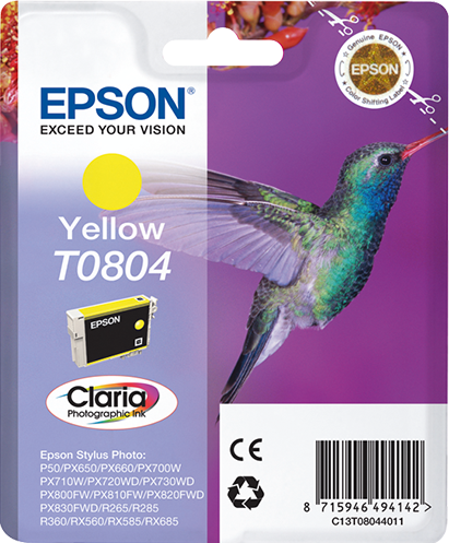 Epson T0804 Tinte Kolibri, Single, Sta., gelb