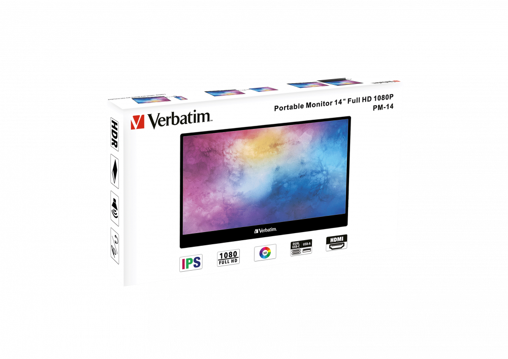 Verbatim PM-14 - LED-Monitor - 35.6 cm (14") - tragbar - 1920 x 1080 Full HD (1080p)