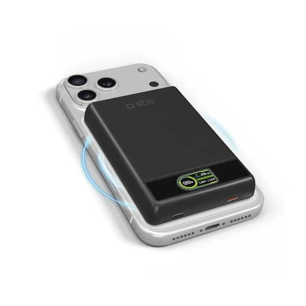 SBS Induktions Powerbank 20W PD, 10.000 mAh, MagSafe