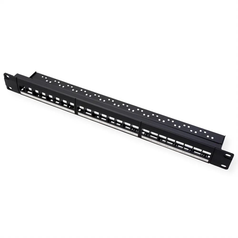 VALUE 19-Zoll-Keystone-Modulträger, 24 Ports, 1HE, ungeschirmt, schwarz