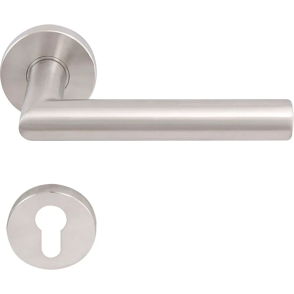 SOLIDO FH-Drückergarnitur NORWEGEN - auf Rosette PZ, 38 - 45, Edelstahl matt