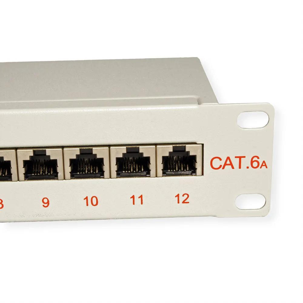 ROLINE 10-Zoll Patchpanel 12 Ports, Cat.6A (Class EA), geschirmt