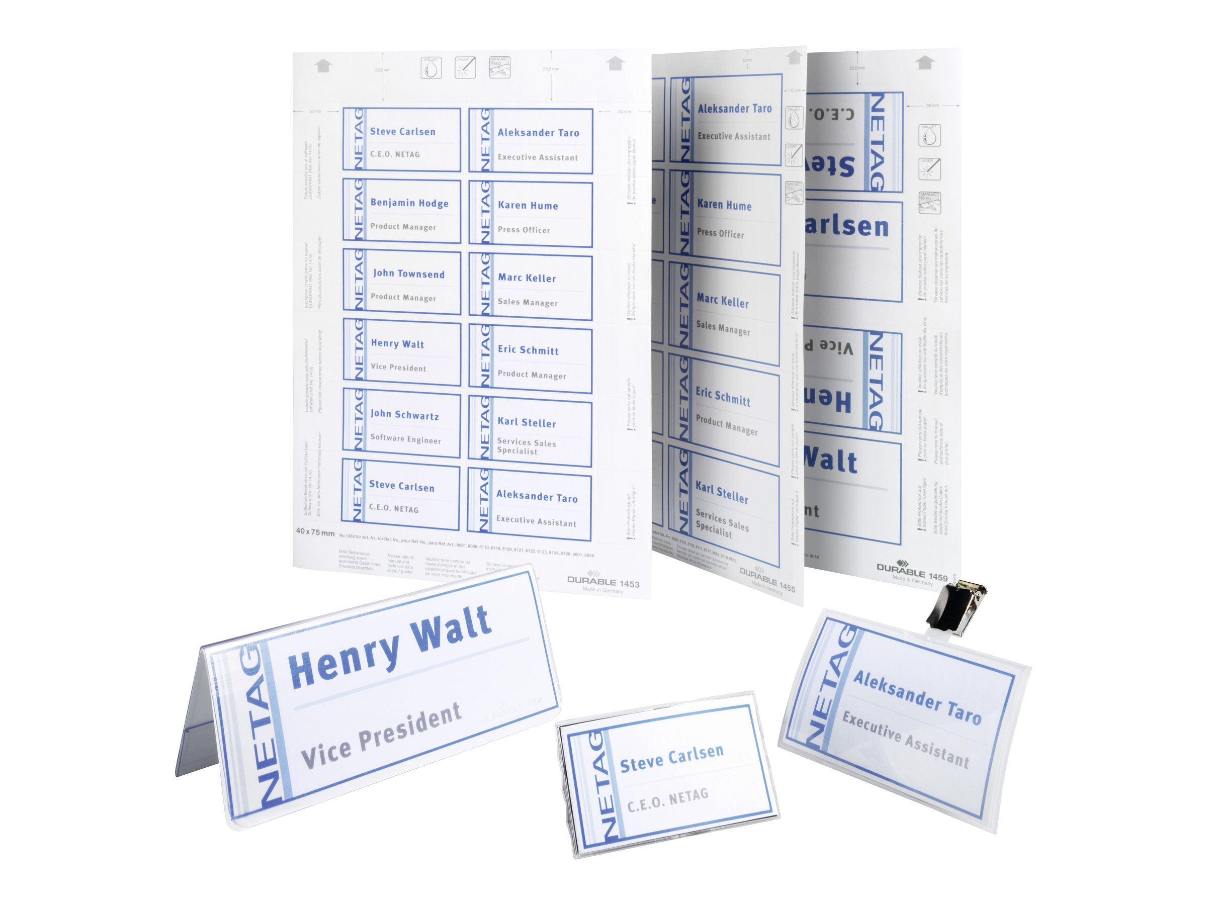 Durable BADGEMAKER - Mikro-perforiert - weiß - 54 x 90 mm 200 Karte(n) (20 Bogen x 10)