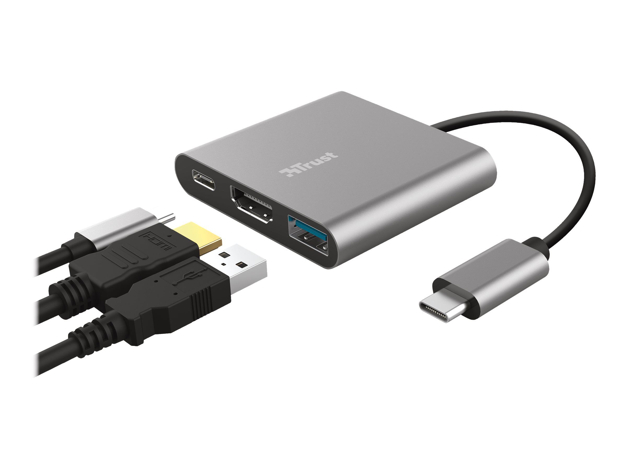 Trust Dalyx 3-in-1 Multiport USB-C Adapter - Dockingstation