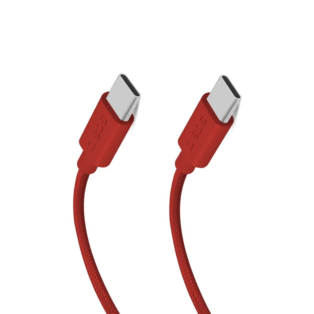 SBS Daten- u. Ladekabel, USB-C  USB-C, 60W, 1,5m dunkelrot