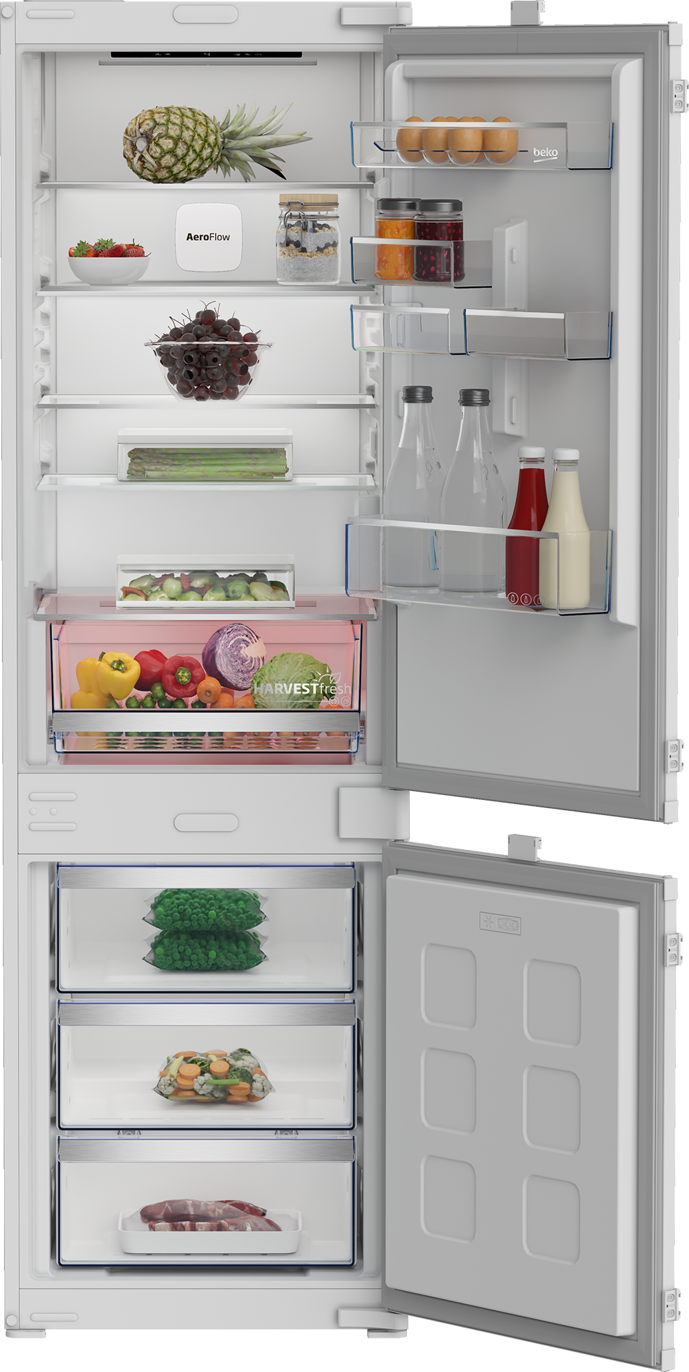 Beko B5BCNA295HS Einbau Kühl-/Gefrierkombi mit Schlepptürtechnik