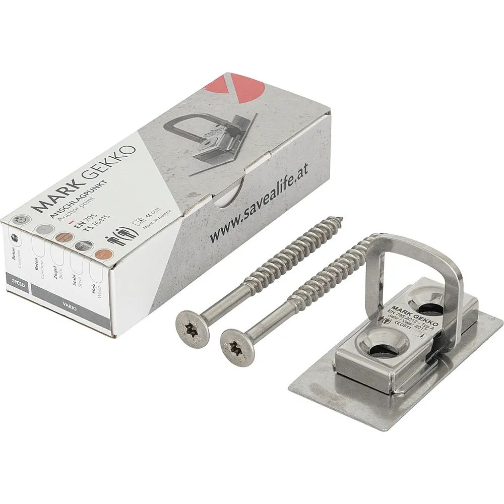 MARK Anschlagpunkt Gekko Vario EN795 95x50x14 mm zum Einsatz in Holz